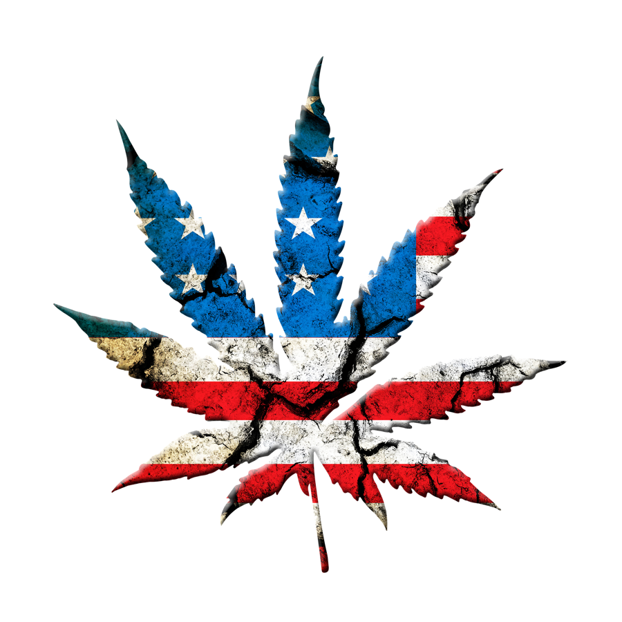 American flag cannabis leaf brand art